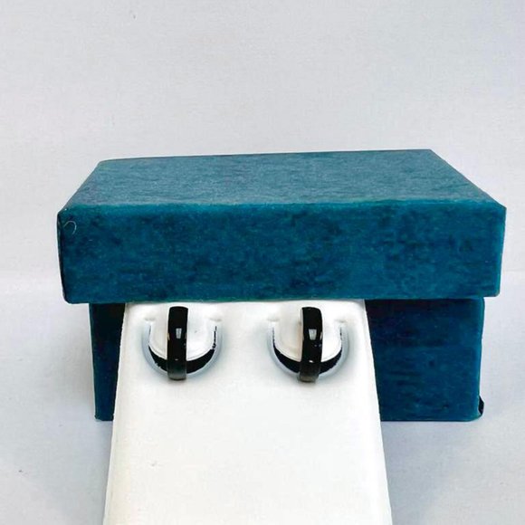 Dainty Black Hoop Huggies Earrings Stainless Steel for Men's Womens Ear Piercing - Picture 7 of 10